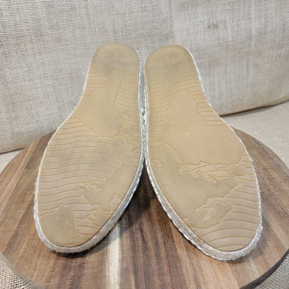 Ubuntu Espadrille Slip On Shoes Handmade in Kenya Beige‎ Beaded Women's Size 9M